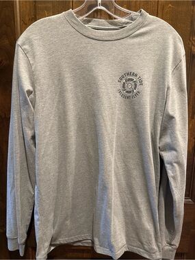 Southern Tide Long Sleeve Crewneck Tee - Light Gray